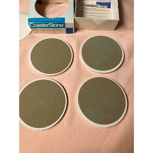 CoasterStone Set of 4 Drink Coasters Pair of Cardinal Birds on Apple Basket NIB - Picture 12 of 12